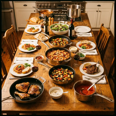 Bellavita 6-Piece Titanium Family Set - Food Lifestyle