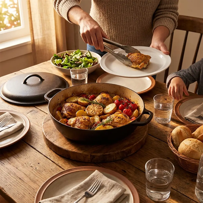 Bellavita Deep Family Pan with Lid by Bellavita Cookware - Family Kitchen