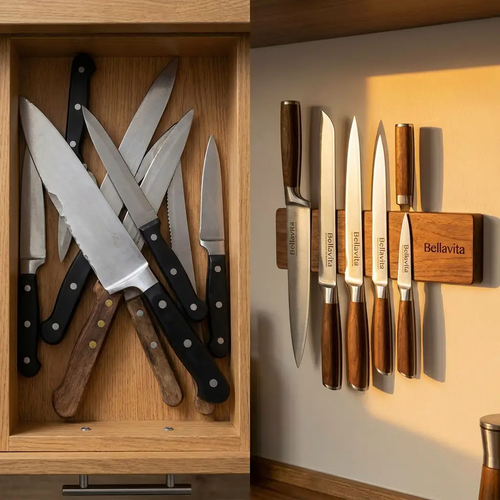 Bellavita 5-Piece Knife Set with Walnut Block
