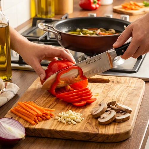 Bellavita Santoku Knife - 7 inch Versatile Blade