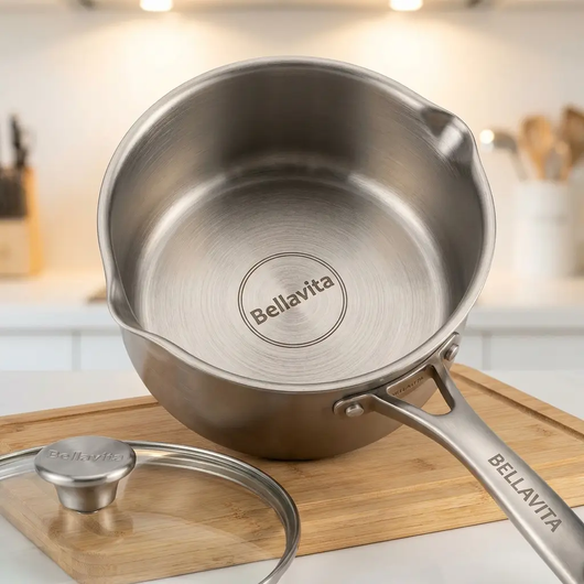 Bellavita Titanium Saucepan with Lid - Secondary Angle