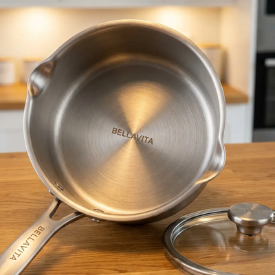 Bellavita Titanium Saucepan with Lid - Food Lifestyle