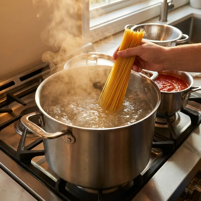 Bellavita Titanium Stockpot with Lid - Food Lifestyle