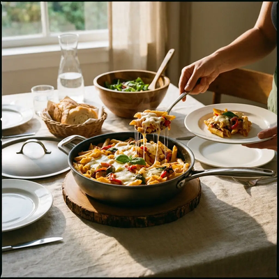 Bellavita Titanium Everyday Pan with Lid by Bellavita Cookware - Family Kitchen