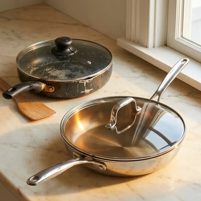 Bellavita Titanium Everyday Pan with Lid by Bellavita Cookware - Upgrade Image
