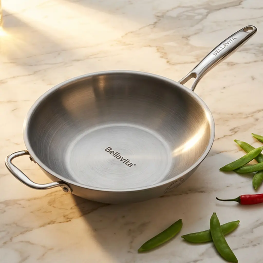 Bellavita Titanium Wok with Flat Base - Main Collection Image