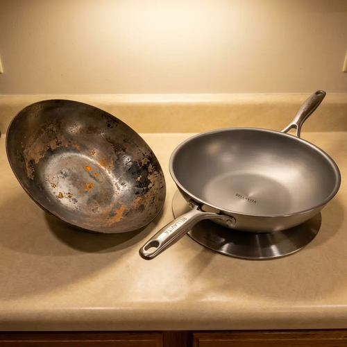 Bellavita Titanium Wok with Flat Base